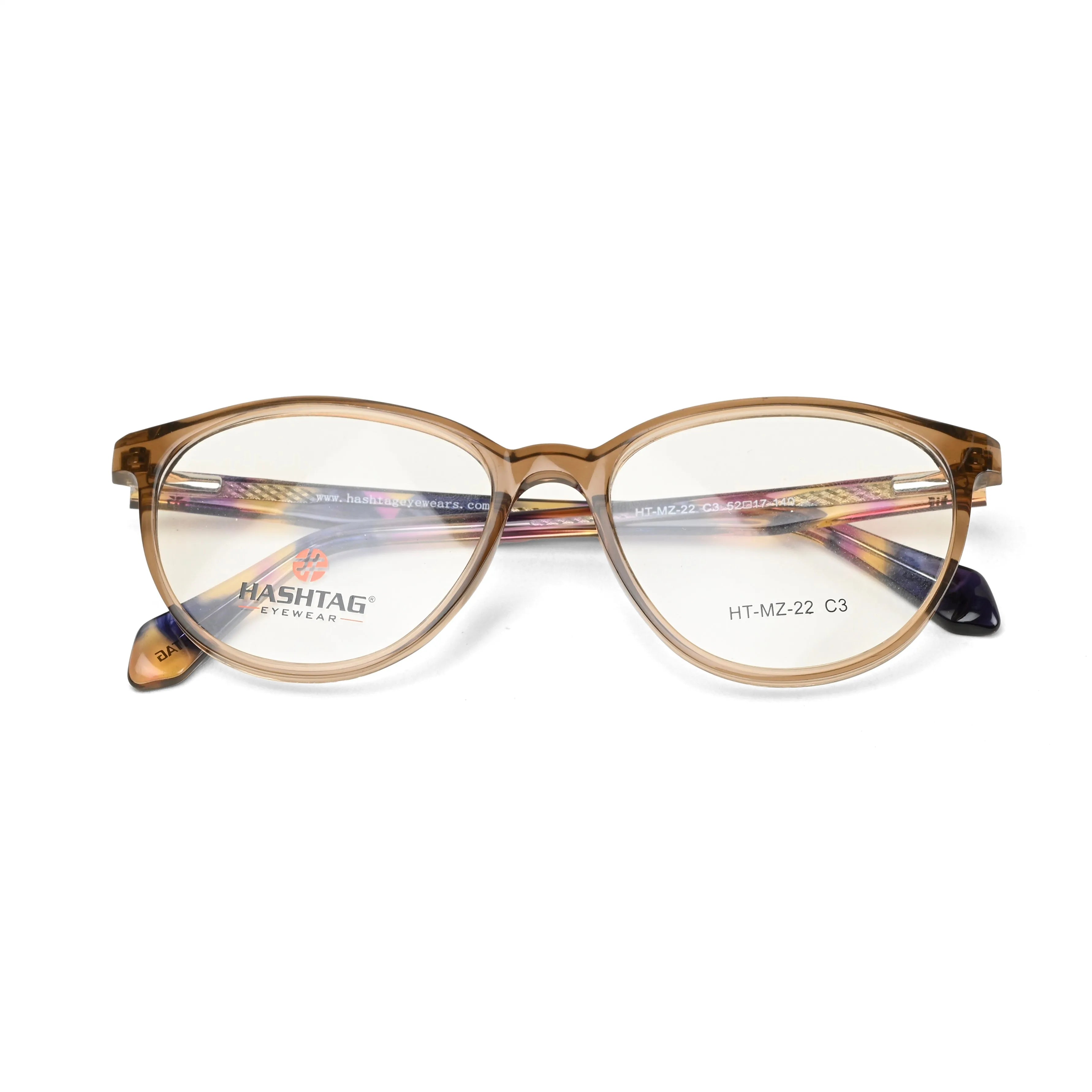 Stralor | Light Brown Medium Full Rim Round with Spring Hinges Eyeglasses for Women [Demo Lens]