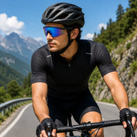 KINETIC | Black & Grey Medium Half Rim Shield Sports Sunglasses for Men & Women [UV-protected]
