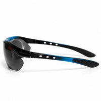 Valkor | Blue & Black Free Size Half Rim Shield Sports Sunglasses for Men & Women Changeable Lens  [Polarized]