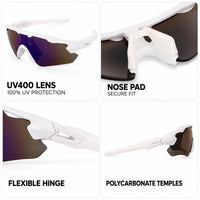 Chronos | White Medium Half Rim Shield Sports Sunglasses for Men & Women [UV-protected]