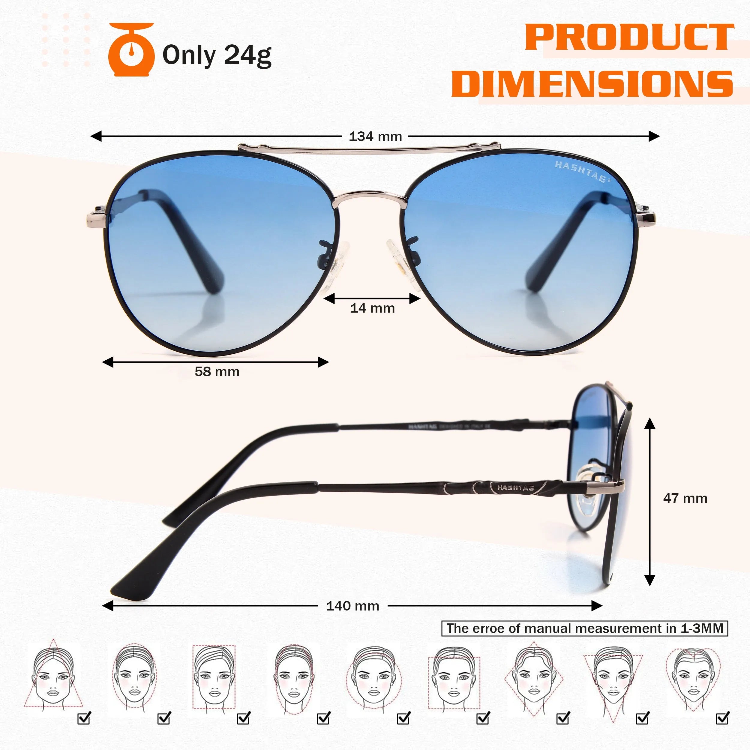Valtor | Gradient Grey Purple Small Full Rim Aviator Sunglasses for Men & Women [Polarized]