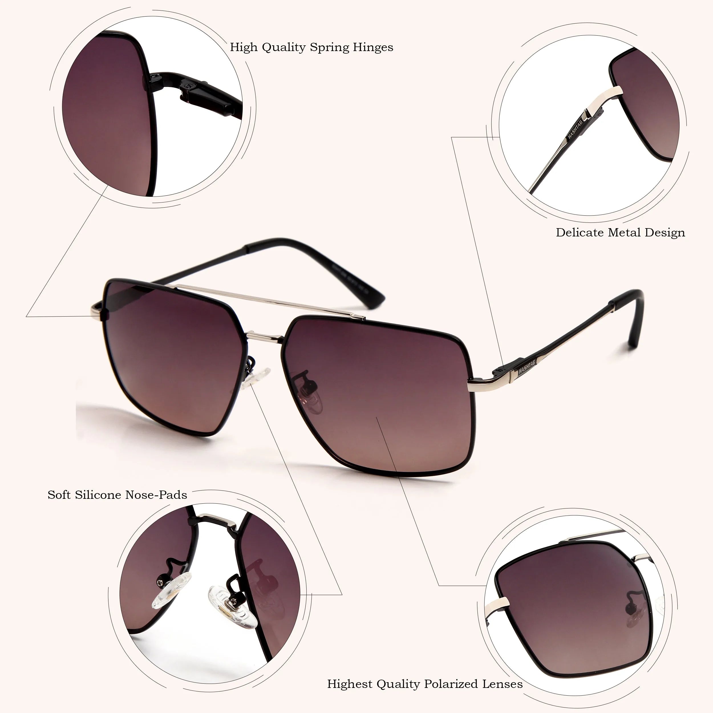 Kynra | Gradient Blue Large Full Rim Aviator Sunglasses for Men & Women [Polarized]