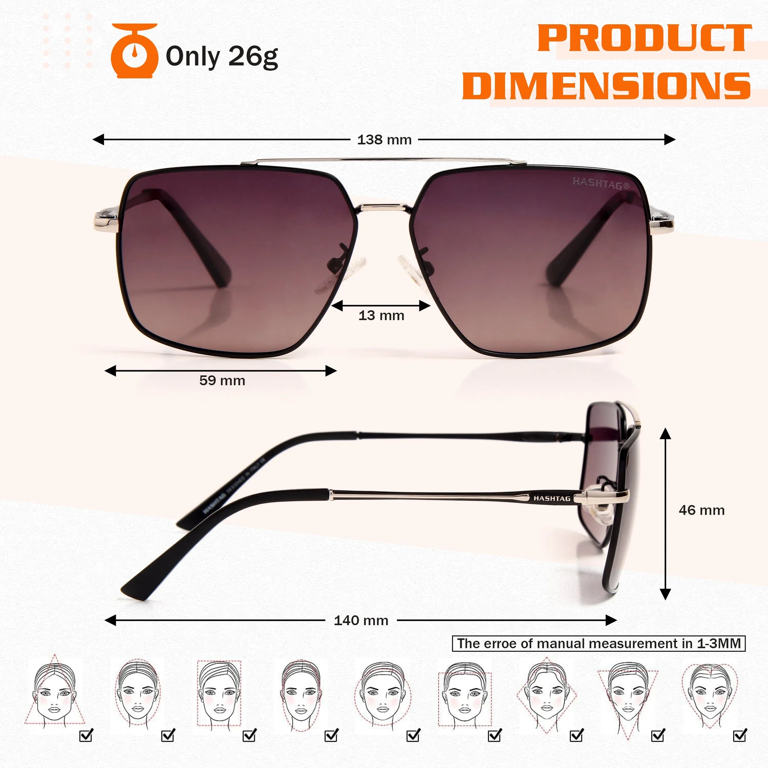 Kynra | Gradient Blue Large Full Rim Aviator Sunglasses for Men & Women [Polarized]