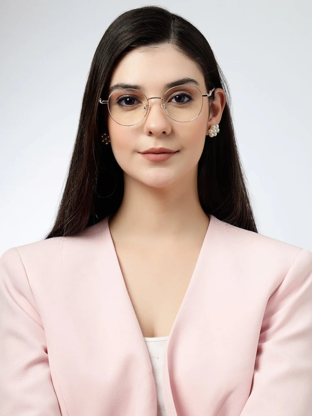 Astrid | Silver & Black Medium Full Rim Oval Computer Glasses for Men & Women [Blue Block]