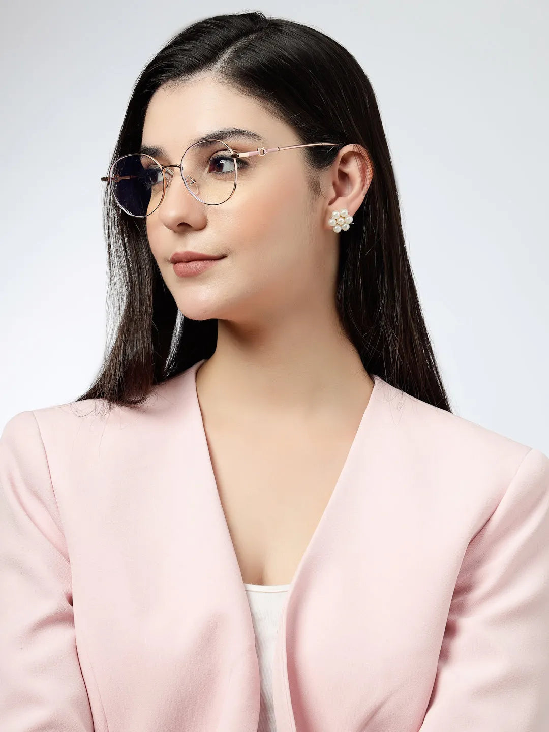 Astrid | Silver & Black Medium Full Rim Oval Computer Glasses for Men & Women [Blue Block]