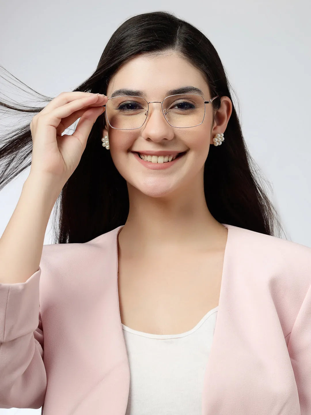 Fyrion | Rose Gold Medium Full Rim RECTANGLE Computer Glasses for Men & Women [Blue Block]