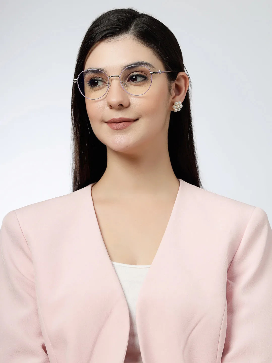 Astrid | Grey Medium Full Rim Oval Computer Glasses for Men & Women [Blue Block]