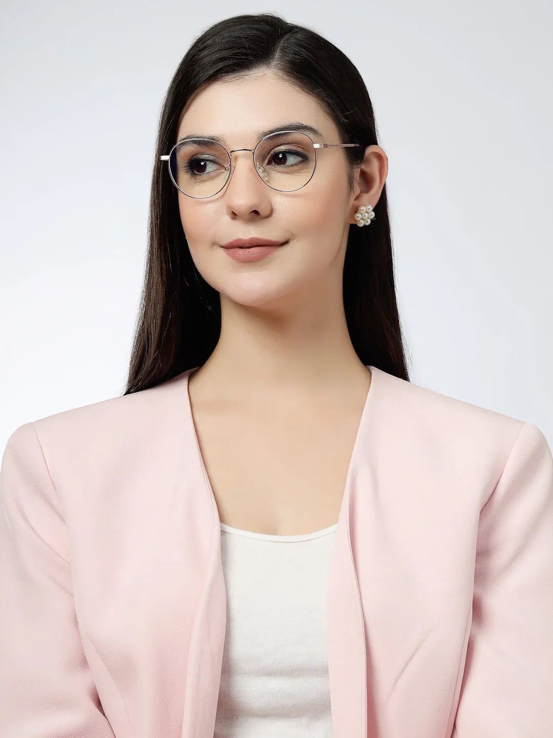 Galveris | Rose Gold Small Full Rim Round Computer Glasses for Men & Women [Blue Block]