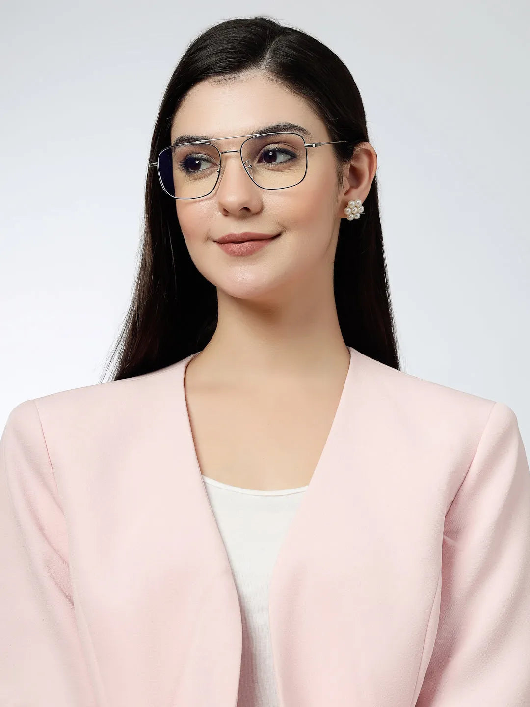 Jovion | Black & Silver Medium Full Rim RECTANGLE Computer Glasses for Men & Women [Blue Block]