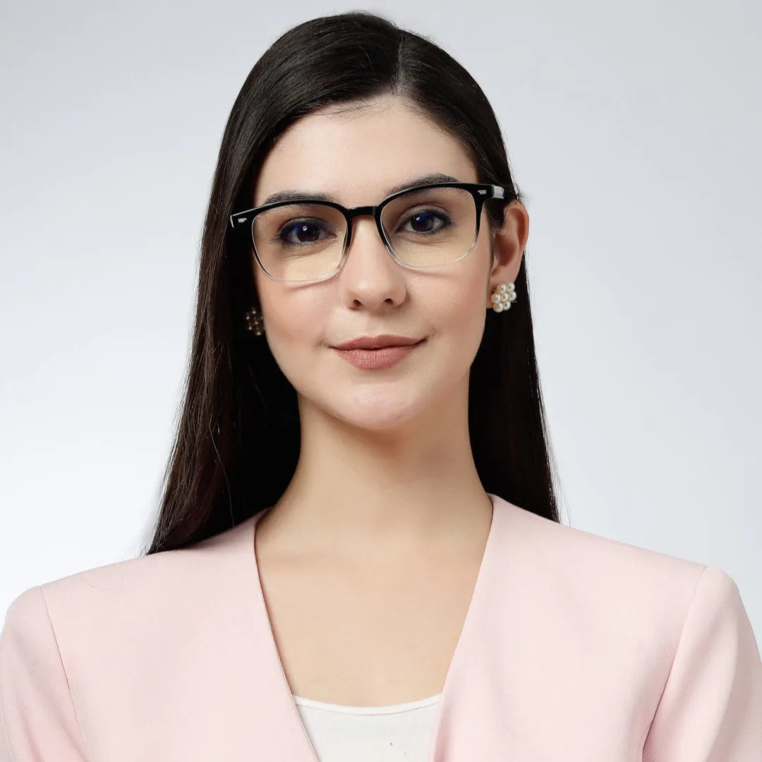 Vortara | Gradient Black Medium Full Rim Wayfarer Computer Glasses for Men & Women [Blue Block]