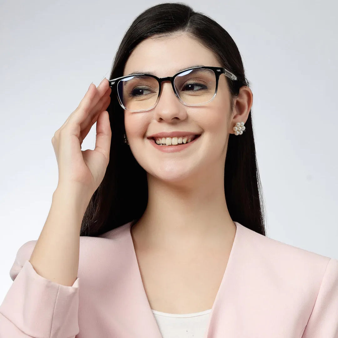 Vortara | Gradient Black Medium Full Rim Wayfarer Computer Glasses for Men & Women [Blue Block]