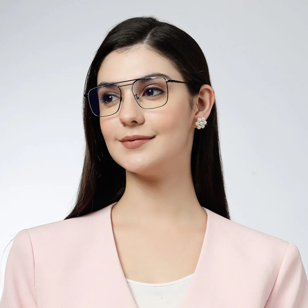 Neuron | Black Medium Full Rim RECTANGLE Computer Glasses for Men & Women [Blue Block]