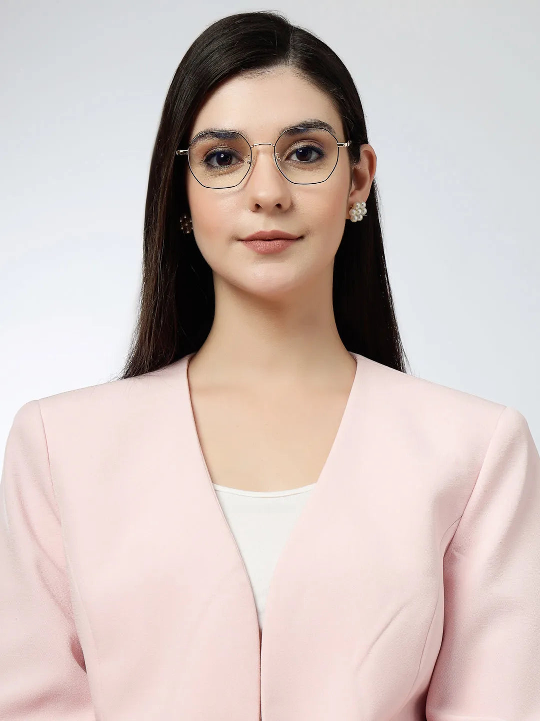 Dravon | Golden & Black Medium Full Rim Hexagonal Computer Glasses for Men & Women [Blue Block]