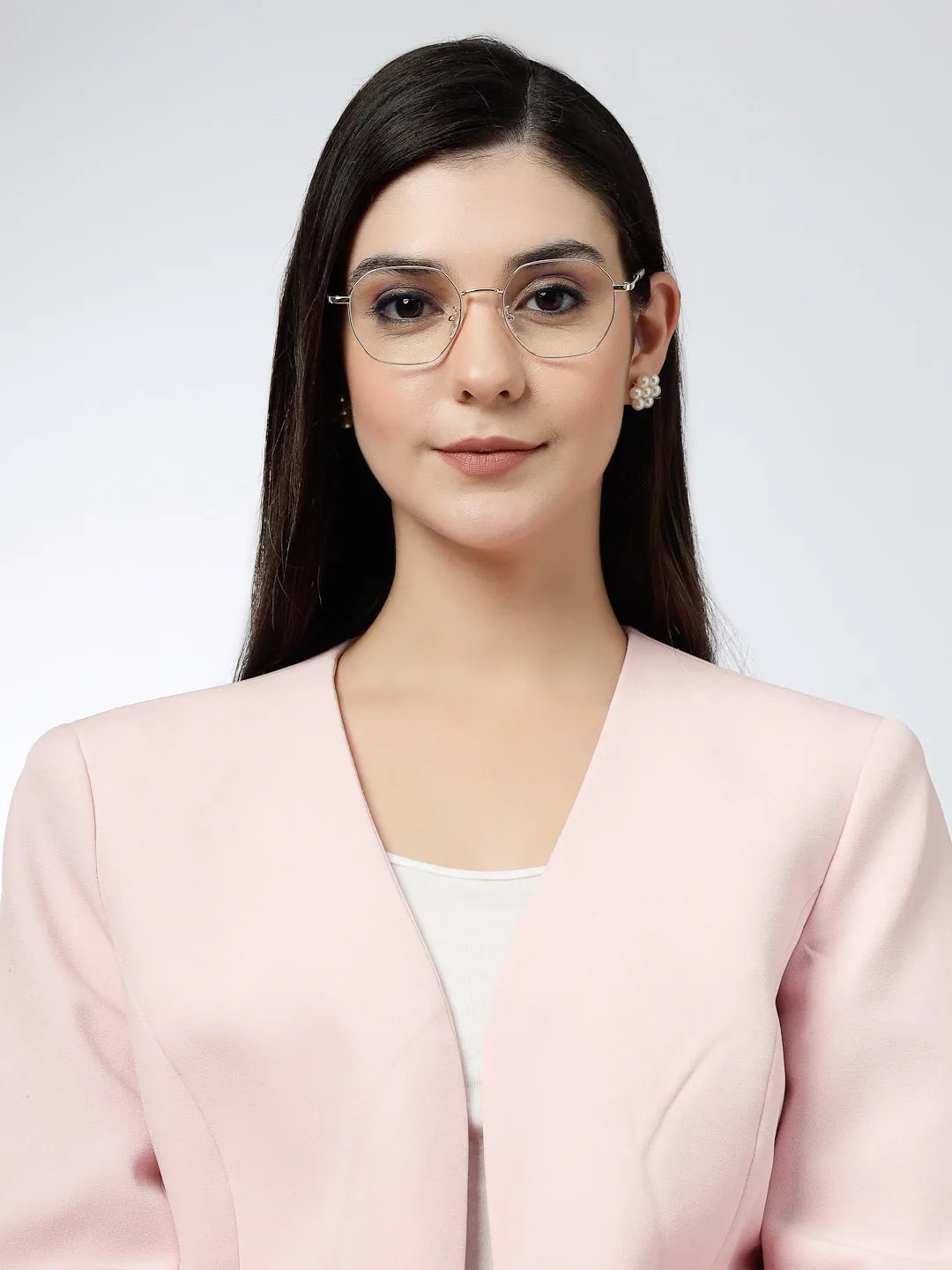 Dravon | Golden Medium Full Rim Hexagonal Computer Glasses for Men & Women [Blue Block]