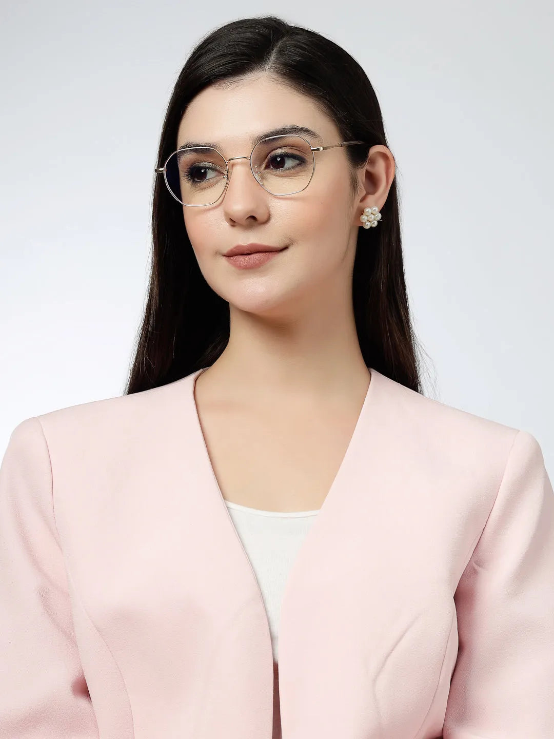 Dravon | Golden Medium Full Rim Hexagonal Computer Glasses for Men & Women [Blue Block]