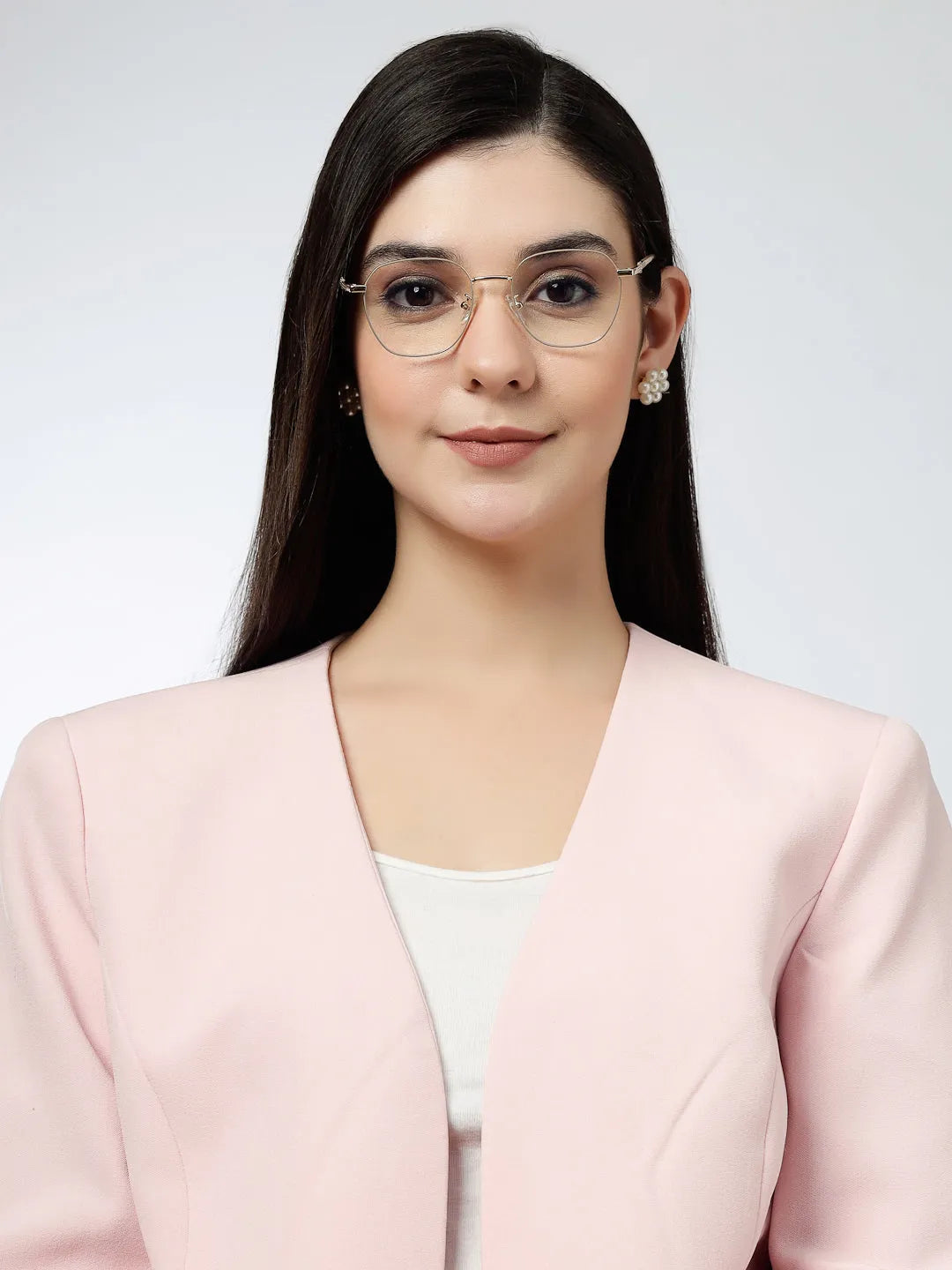 Frostis | Golden Small Full Rim Hexagonal Computer Glasses for Men & Women [Blue Block]