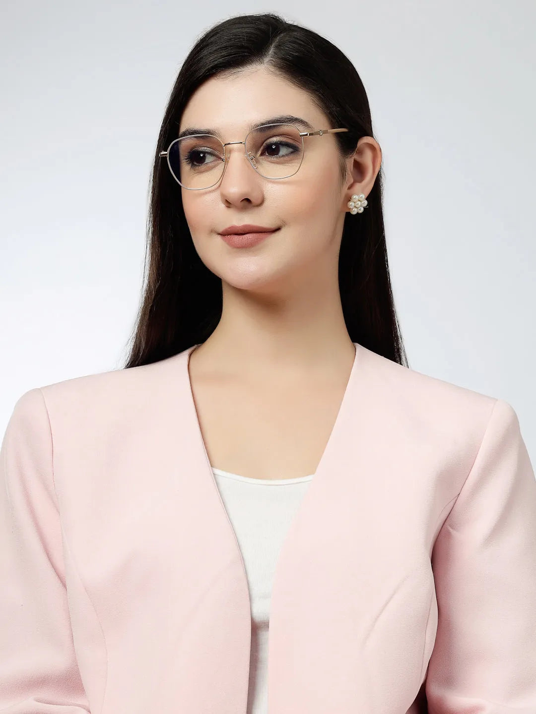 Frostis | Golden Small Full Rim Hexagonal Computer Glasses for Men & Women [Blue Block]