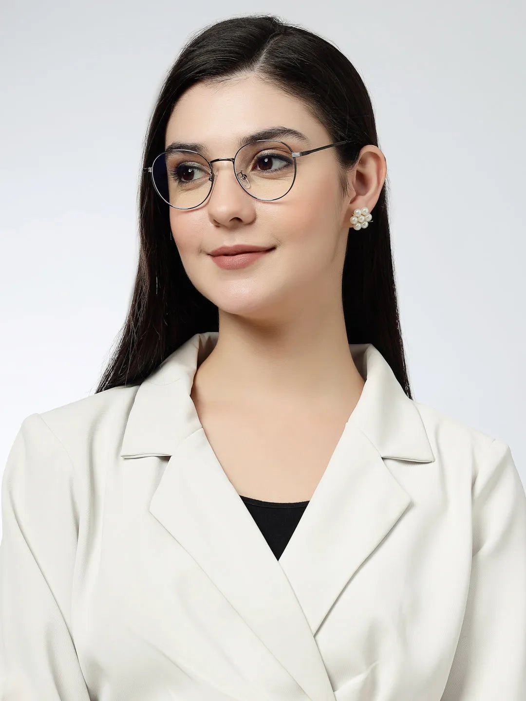 Galveris | Grey Small Full Rim Round Computer Glasses for Men & Women [Blue Block]