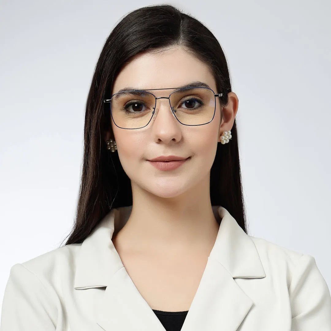 Nova | Mat Black Medium Full Rim Square Computer Glasses for Men & Women [Blue Block]