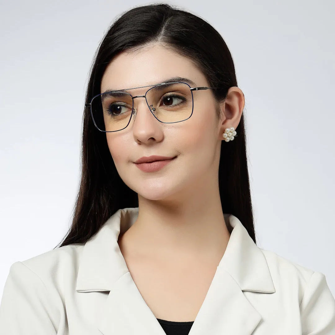 Nova | Mat Black Medium Full Rim Square Computer Glasses for Men & Women [Blue Block]