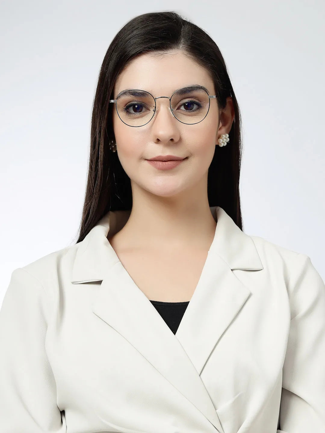 Galveris | Black & Silver Small Full Rim Round Computer Glasses for Men & Women [Blue Block]