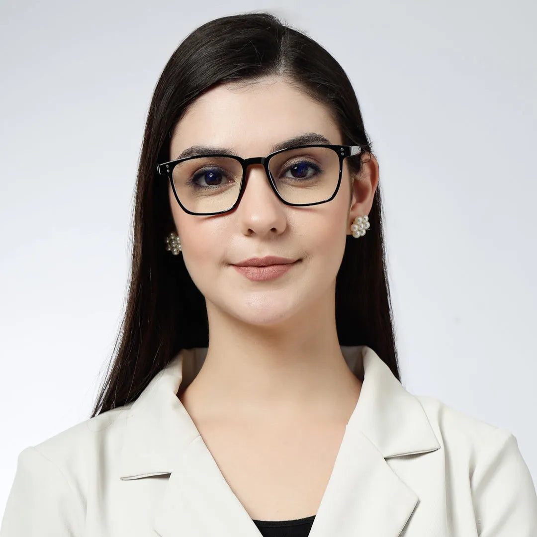 Novara | Black Medium Full Rim Wayfarer Computer Glasses for Men & Women [Blue Block]