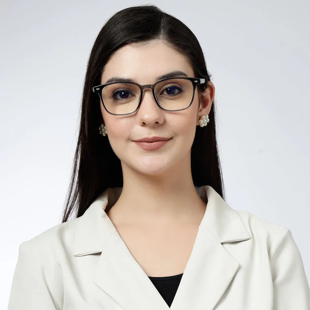 Vortara | Grey Medium Full Rim Wayfarer Computer Glasses for Men & Women [Blue Block]