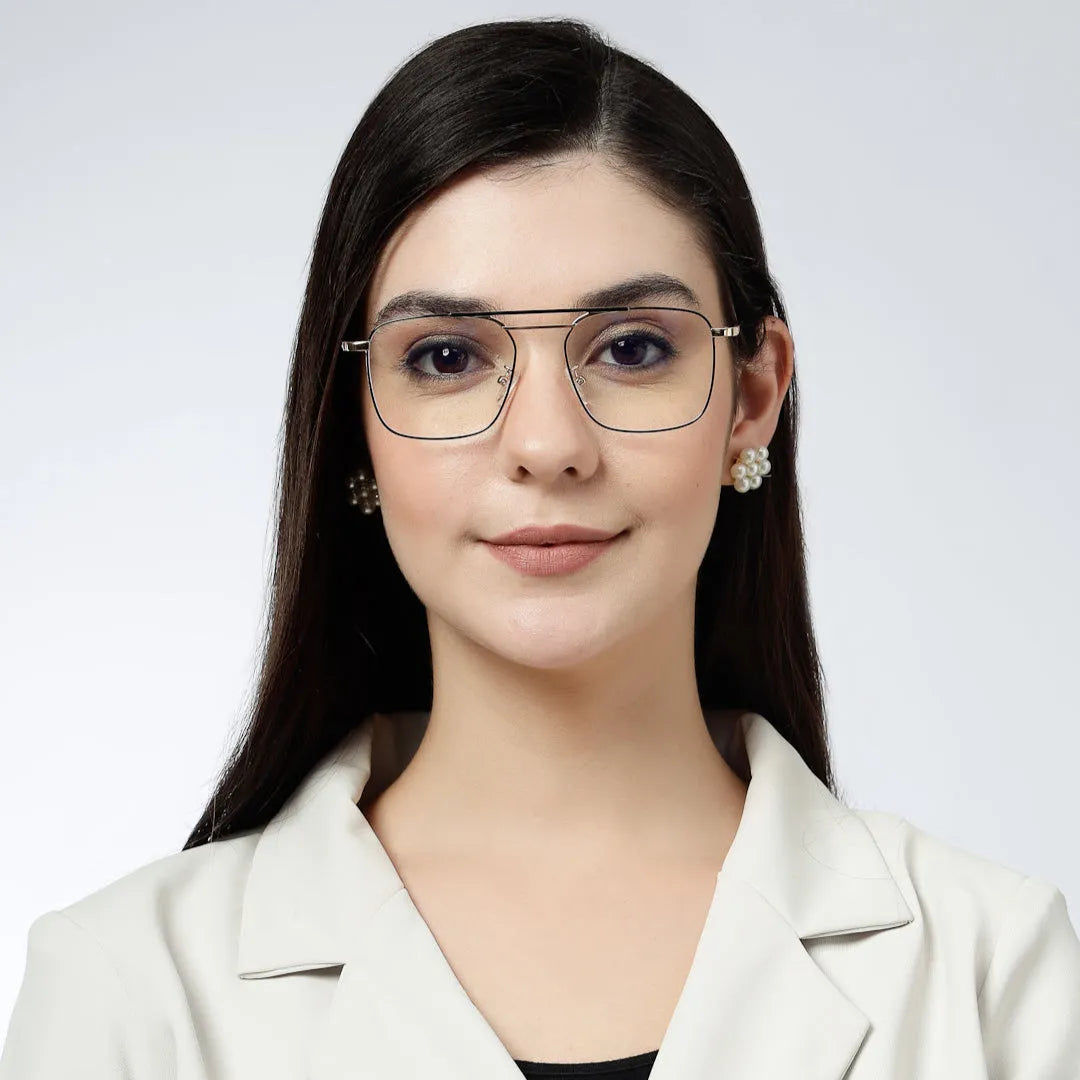 Neuron | Black & Golden Medium Full Rim RECTANGLE Computer Glasses for Men & Women [Blue Block]