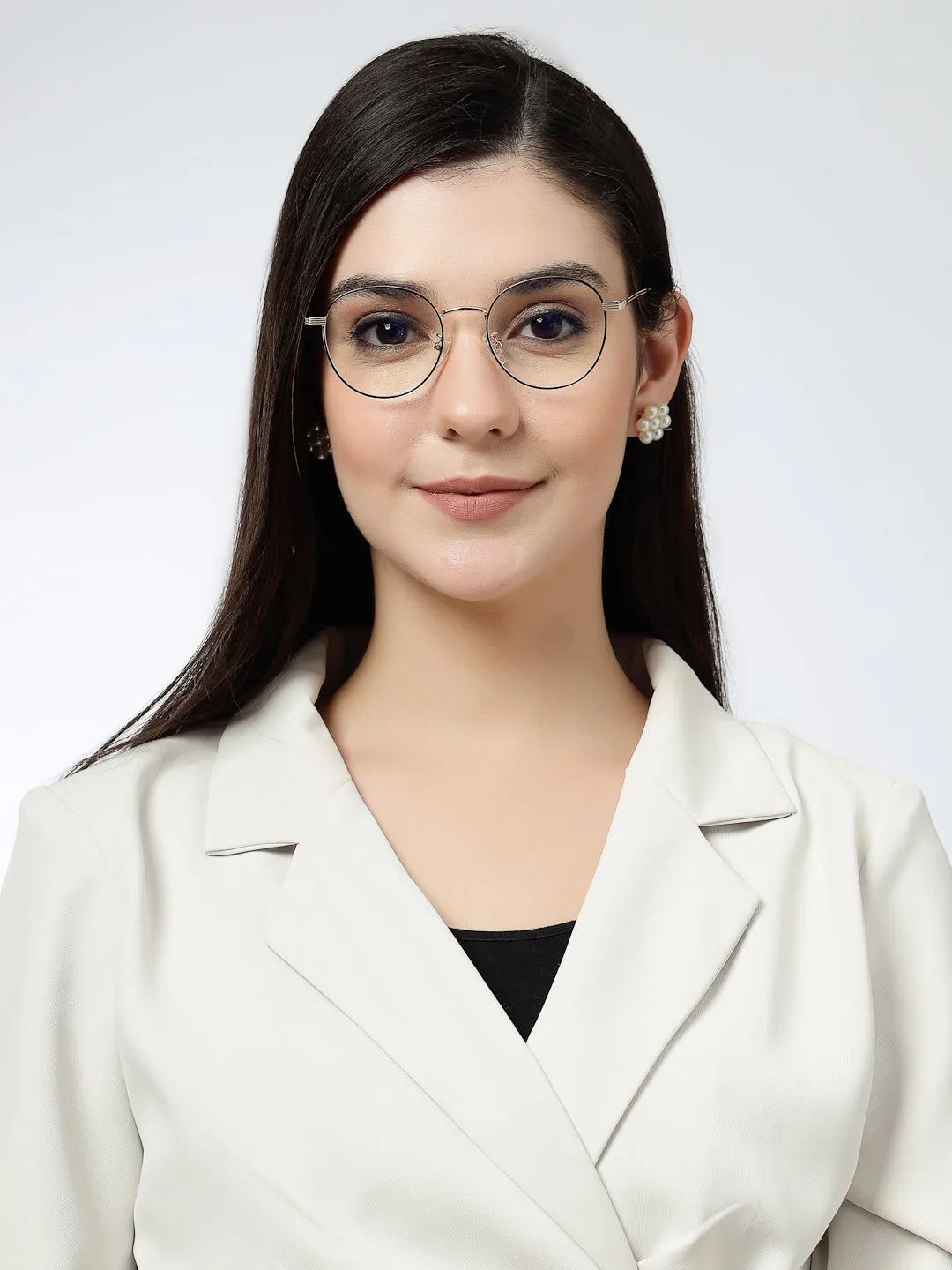 Galveris | Black & Gold Small Full Rim Round Computer Glasses for Men & Women [Blue Block]