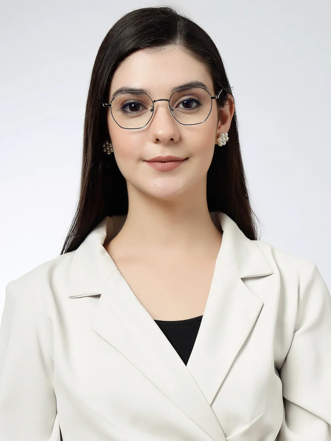 Dravon | Grey Medium Full Rim Hexagonal Computer Glasses for Men & Women [Blue Block]