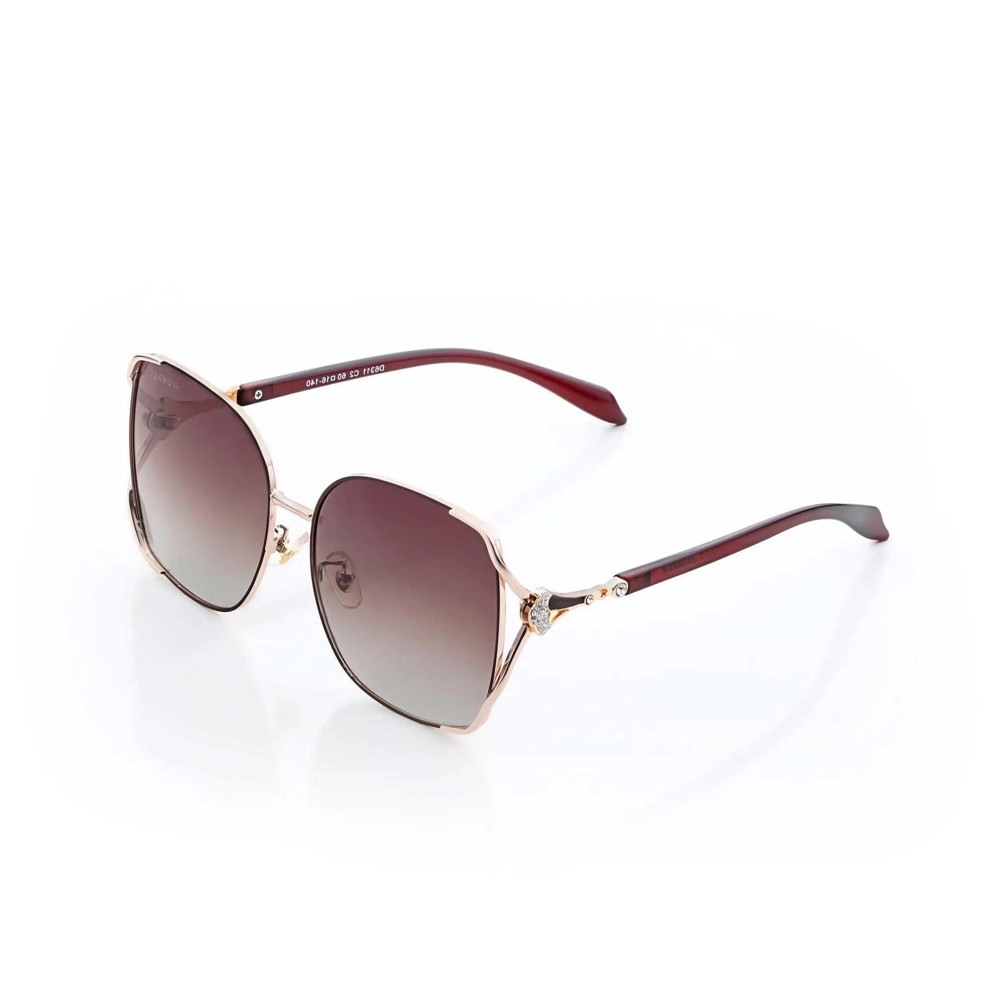 JOINTON | Gradient Brown Large Full Rim Square Sunglasses for Women [Polarized]