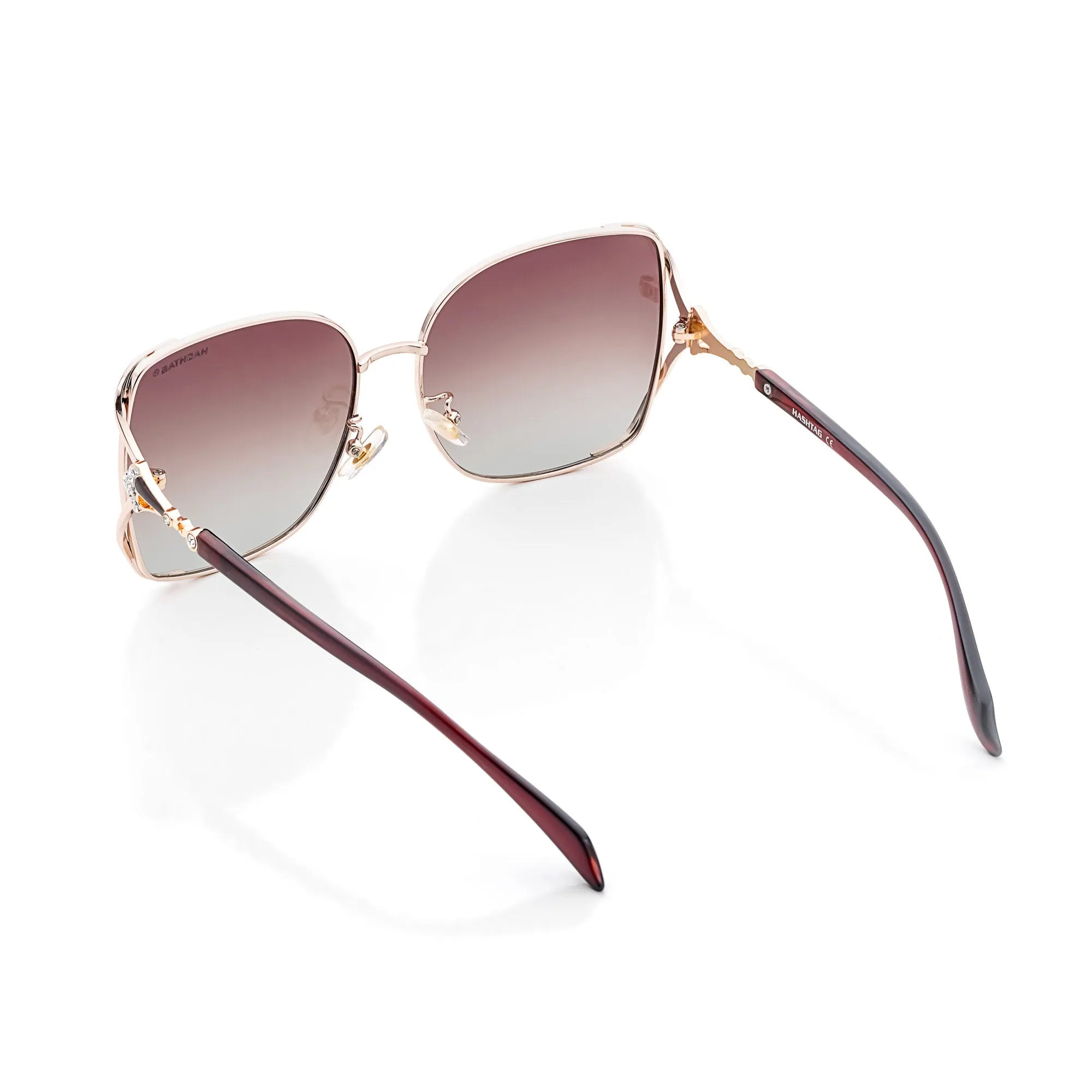 JOINTON | Gradient Brown Large Full Rim Square Sunglasses for Women [Polarized]