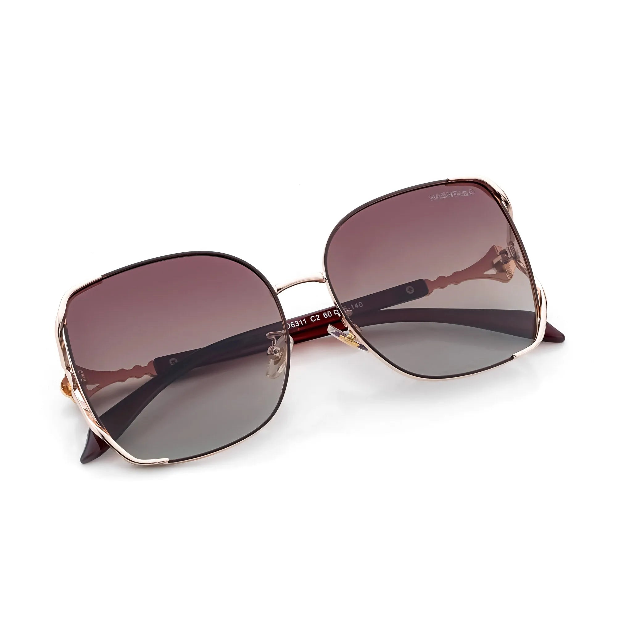 JOINTON | Gradient Brown Large Full Rim Square Sunglasses for Women [Polarized]