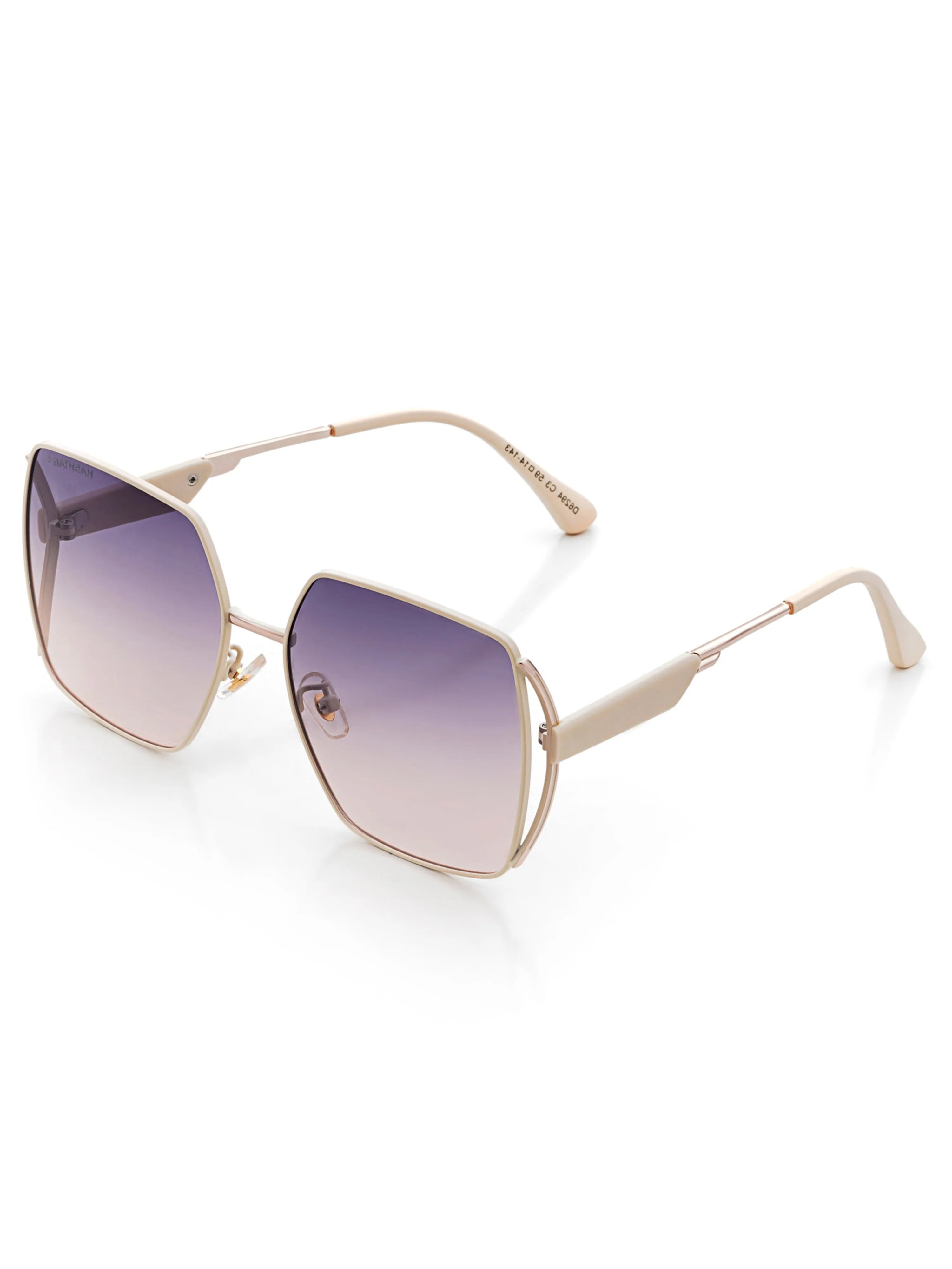 D-DIVA | Gradient Black & Brown Large Full Rim Square Sunglasses for Women [Polarized]