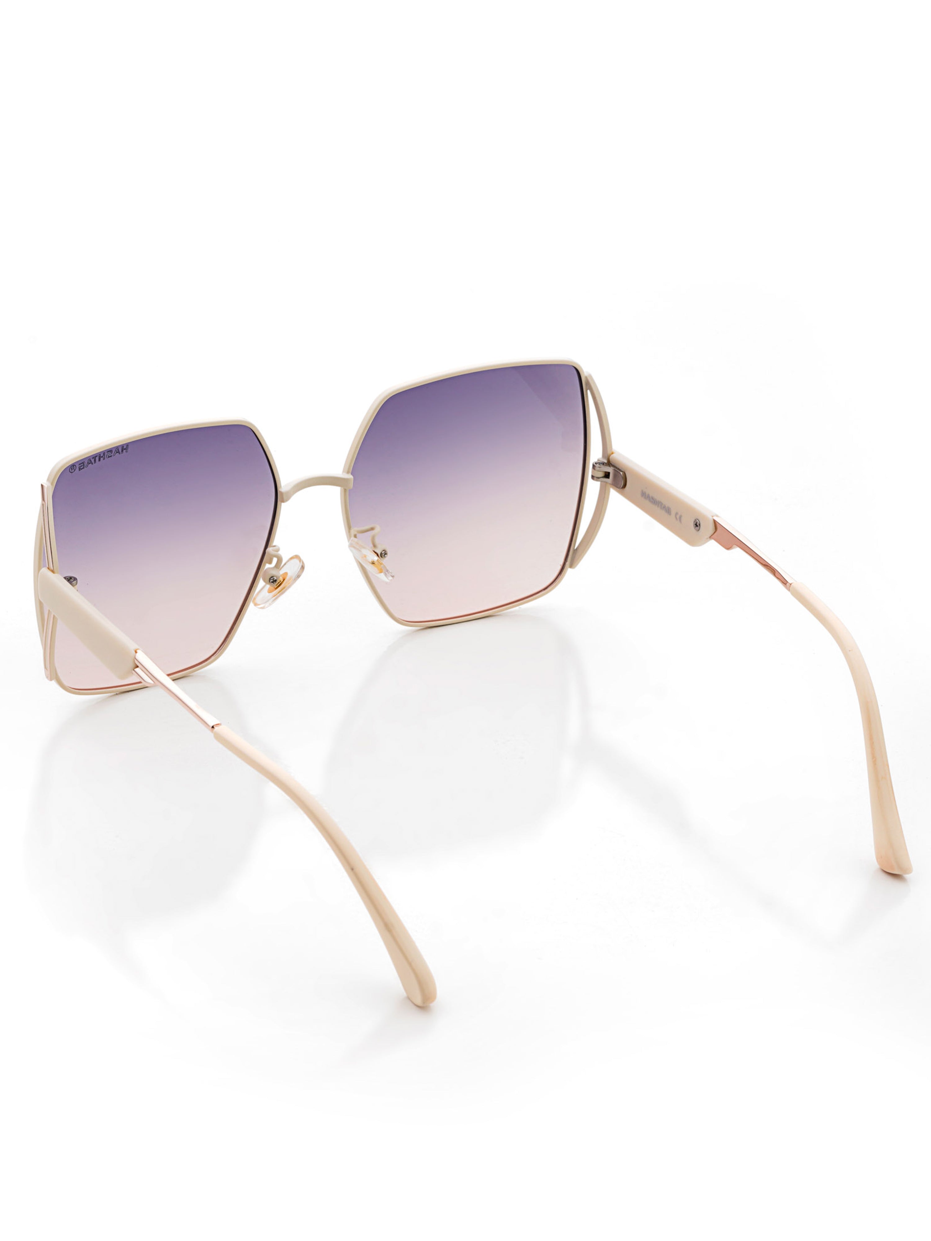 D-DIVA | Gradient Black & Brown Large Half Rim Square Sunglasses for Women [Polarized]