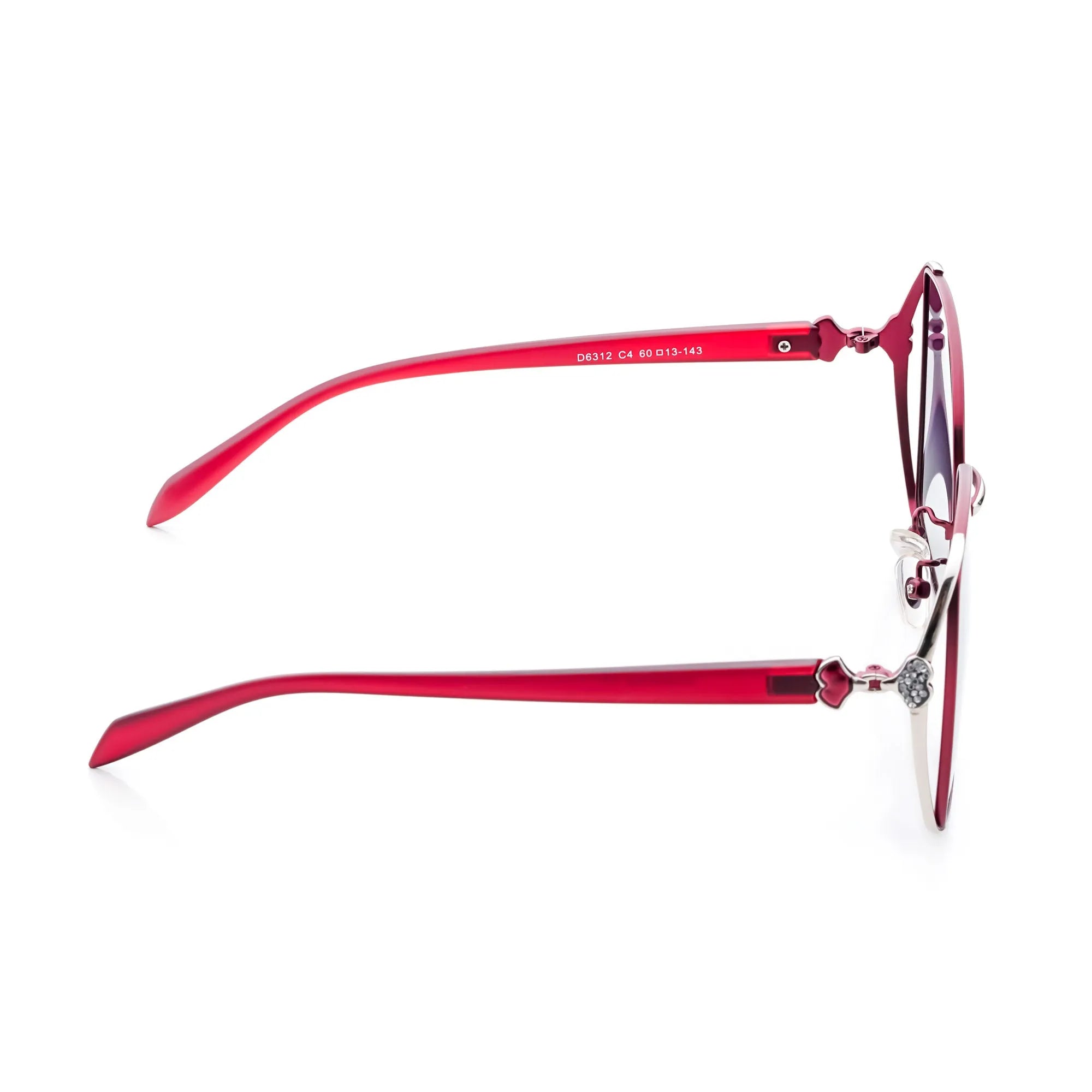 HEARTS | Red & Silver Large Full Rim Square Sunglasses for Women [Polarized]