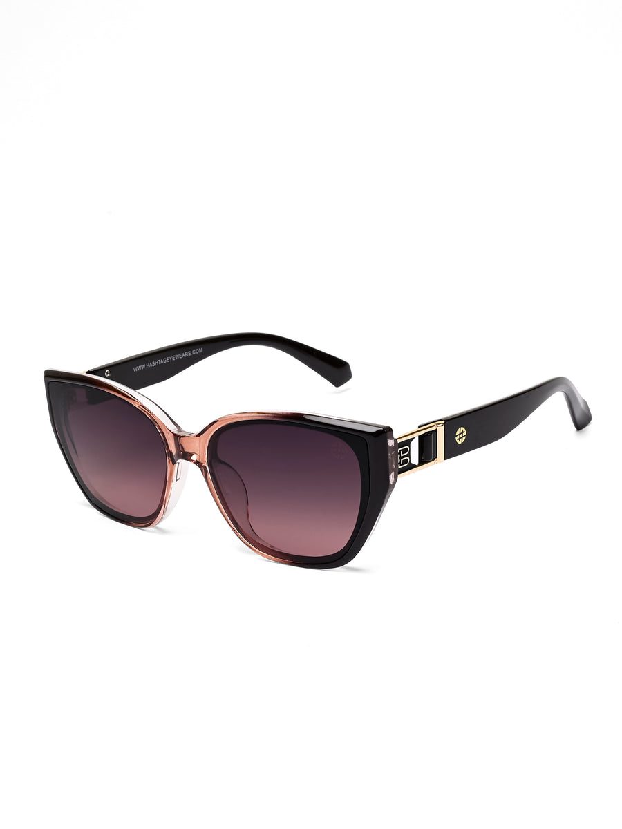 Fynix | Transparent Brown Medium Full Rim Cateye Sunglasses for Women [UV-protected]