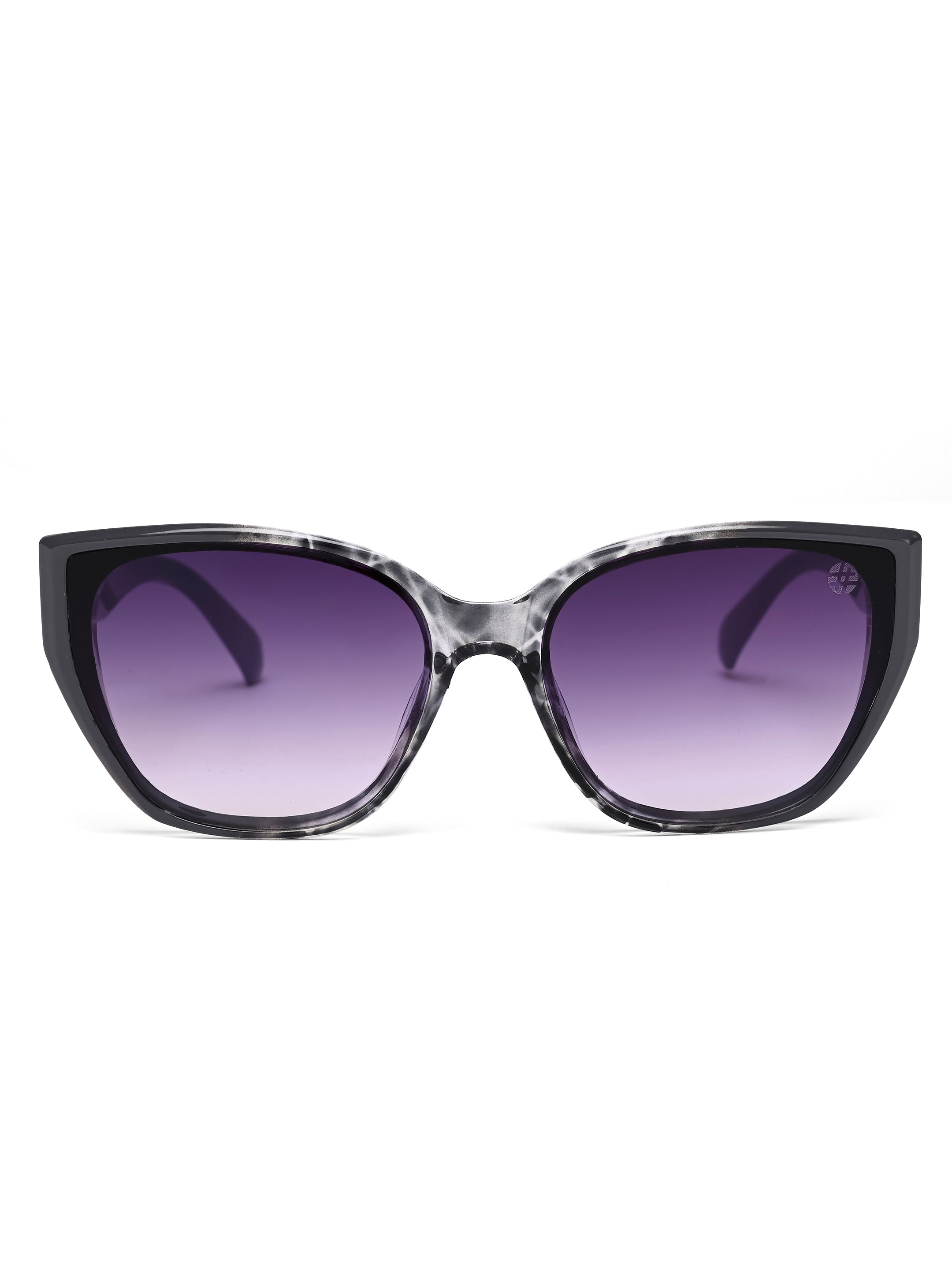 Fynix | Black Grey Texture Medium Full Rim Cateye Sunglasses for Women [UV-protected]