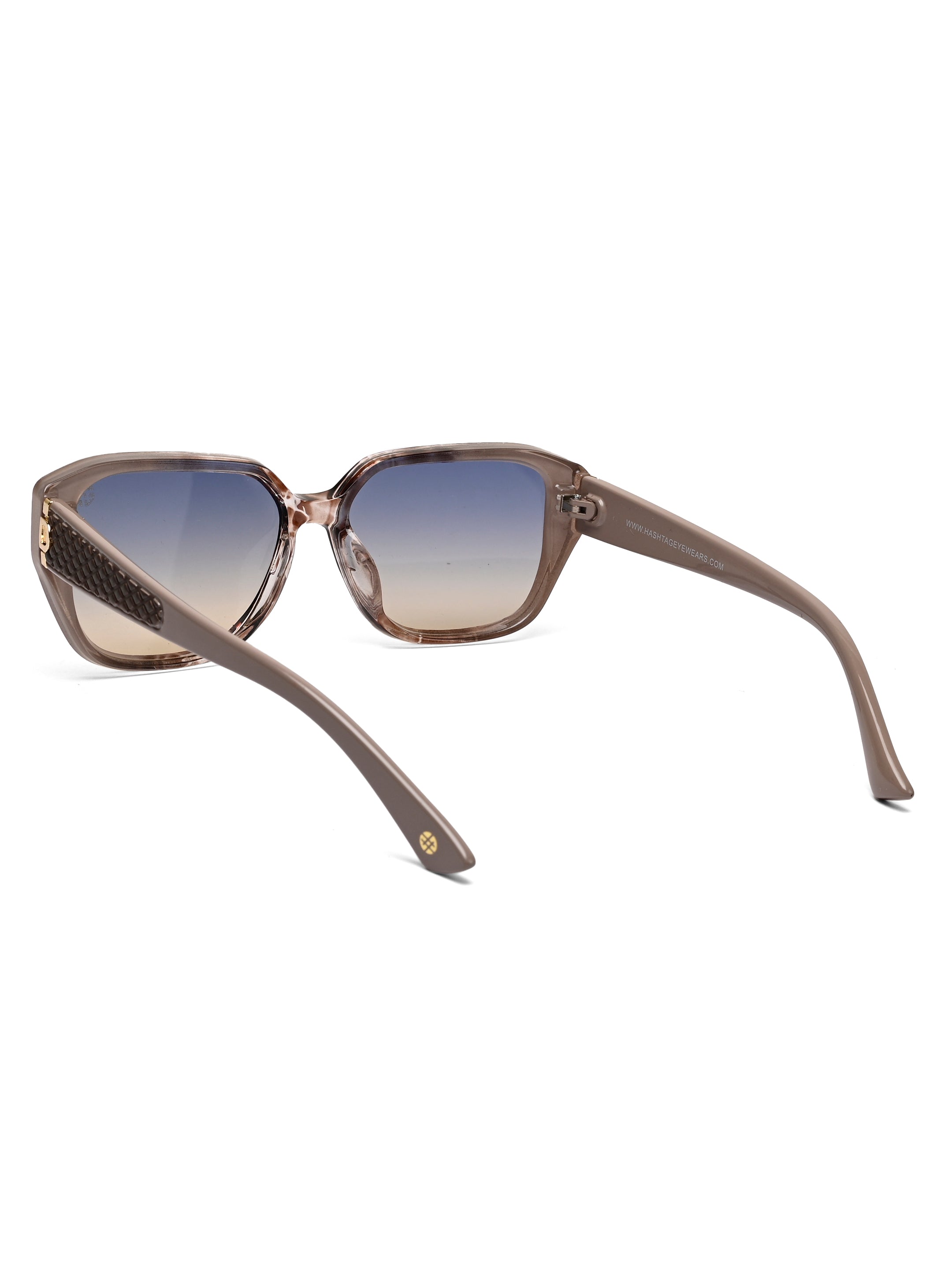 Ilora | Brown Texture Medium Full Rim Hexagonal Sunglasses for Women [UV-protected]