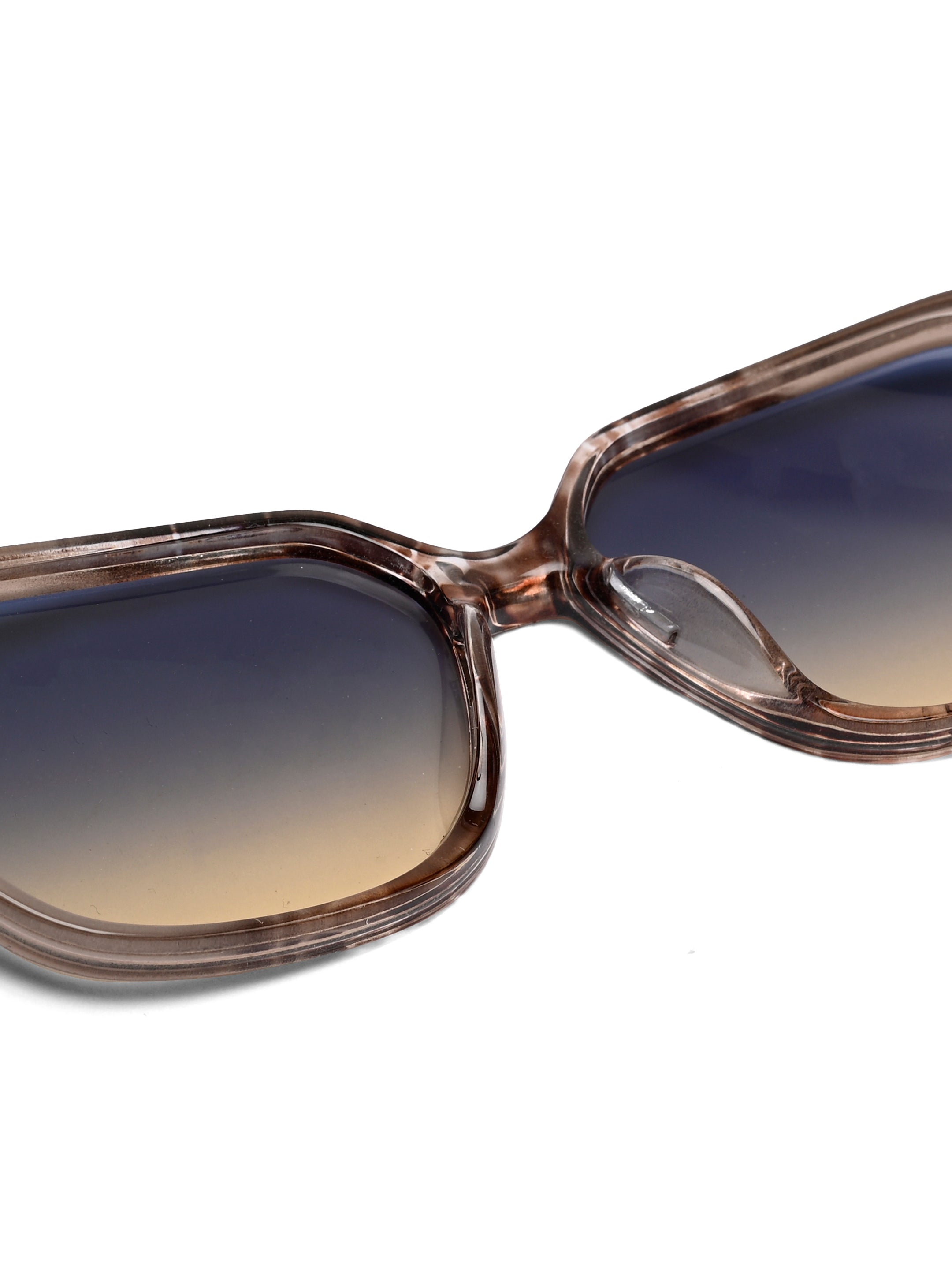 Ilora | Brown Texture Medium Full Rim Hexagonal Sunglasses for Women [UV-protected]