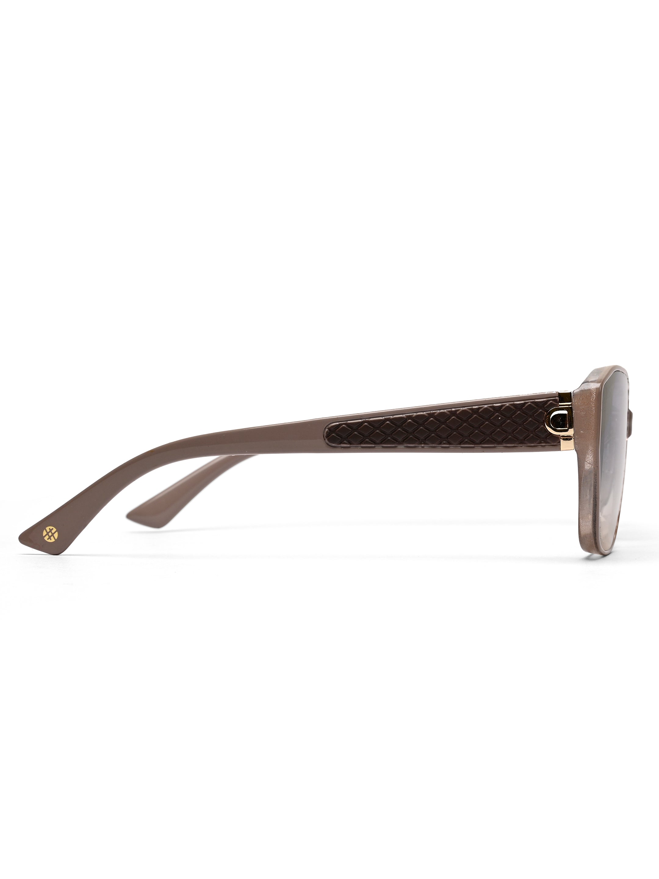 Ilora | Brown Texture Medium Full Rim Hexagonal Sunglasses for Women [UV-protected]