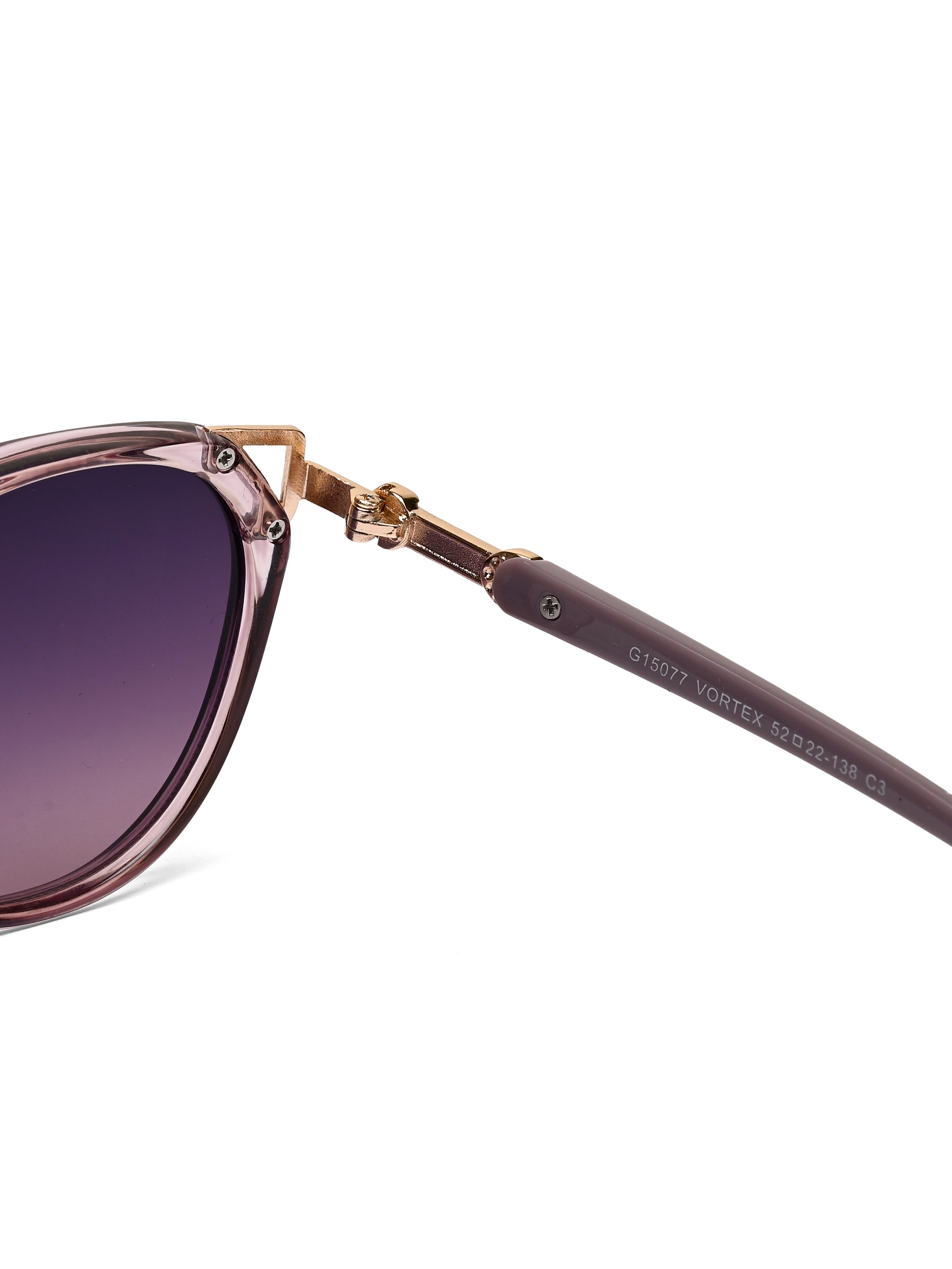 Vortex | Transparent Purple Medium Full Rim Round Sunglasses for Women [UV-protected]