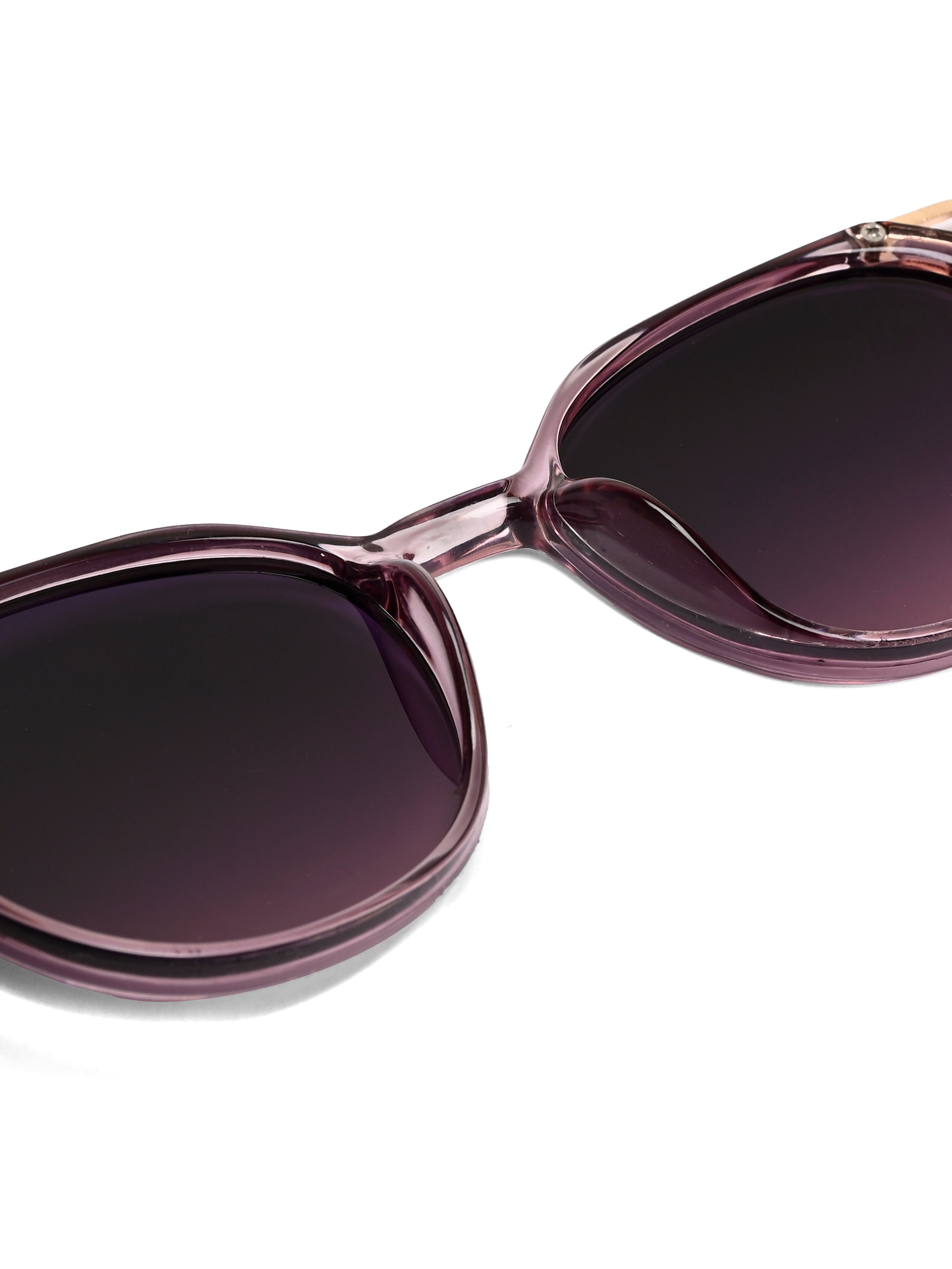Vortex | Transparent Purple Medium Full Rim Round Sunglasses for Women [UV-protected]