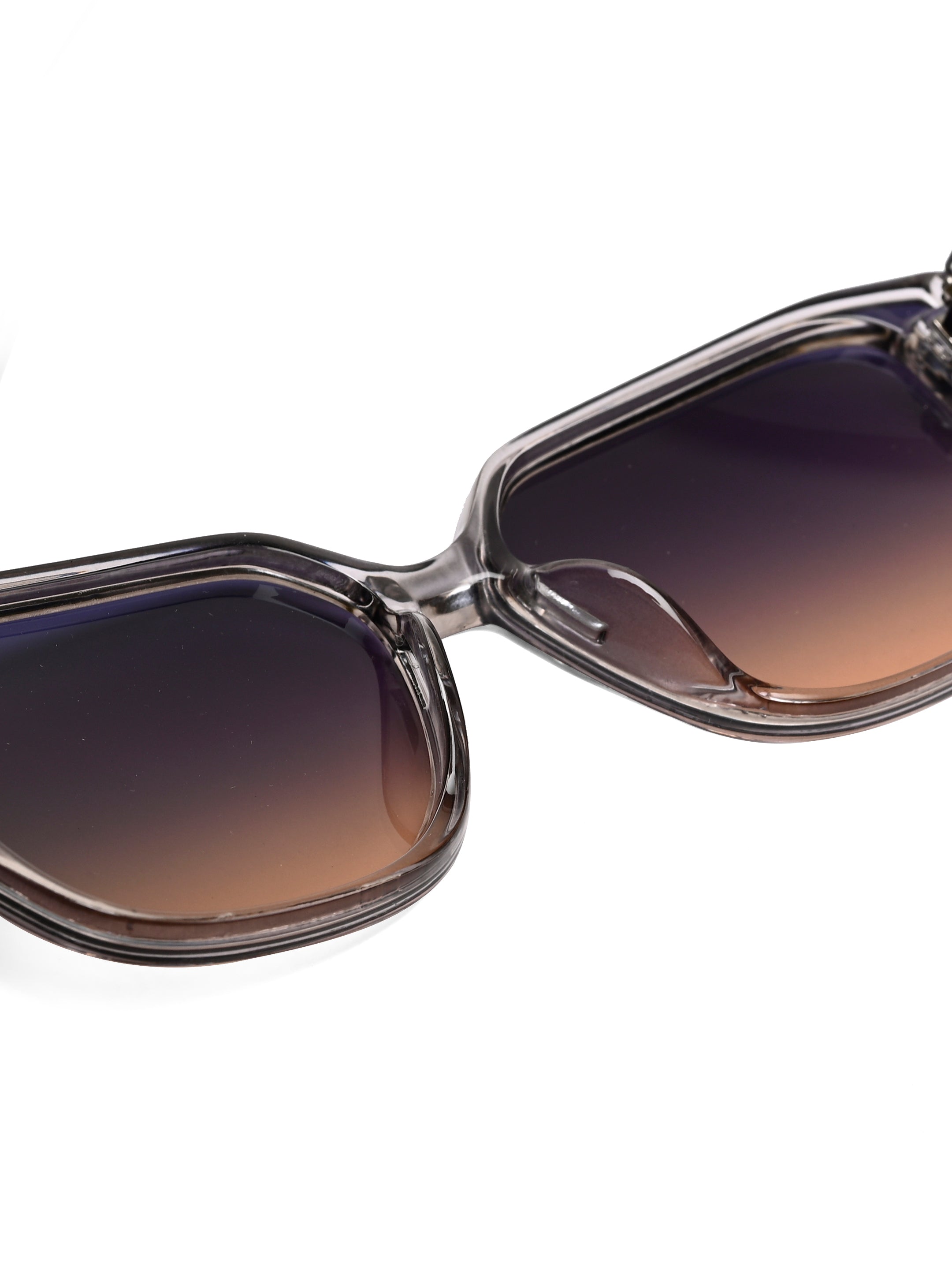 Ilora | Transparent Medium Full Rim Hexagonal Sunglasses for Women [UV-protected]