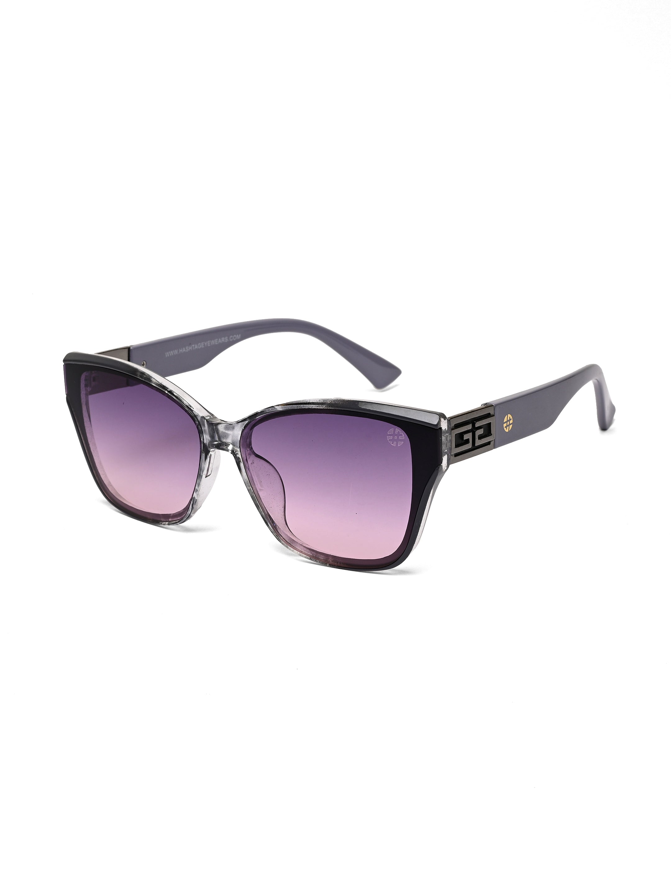 Elyra | Grey Texture Medium Full Rim Cateye Sunglasses for Women [UV-protected]