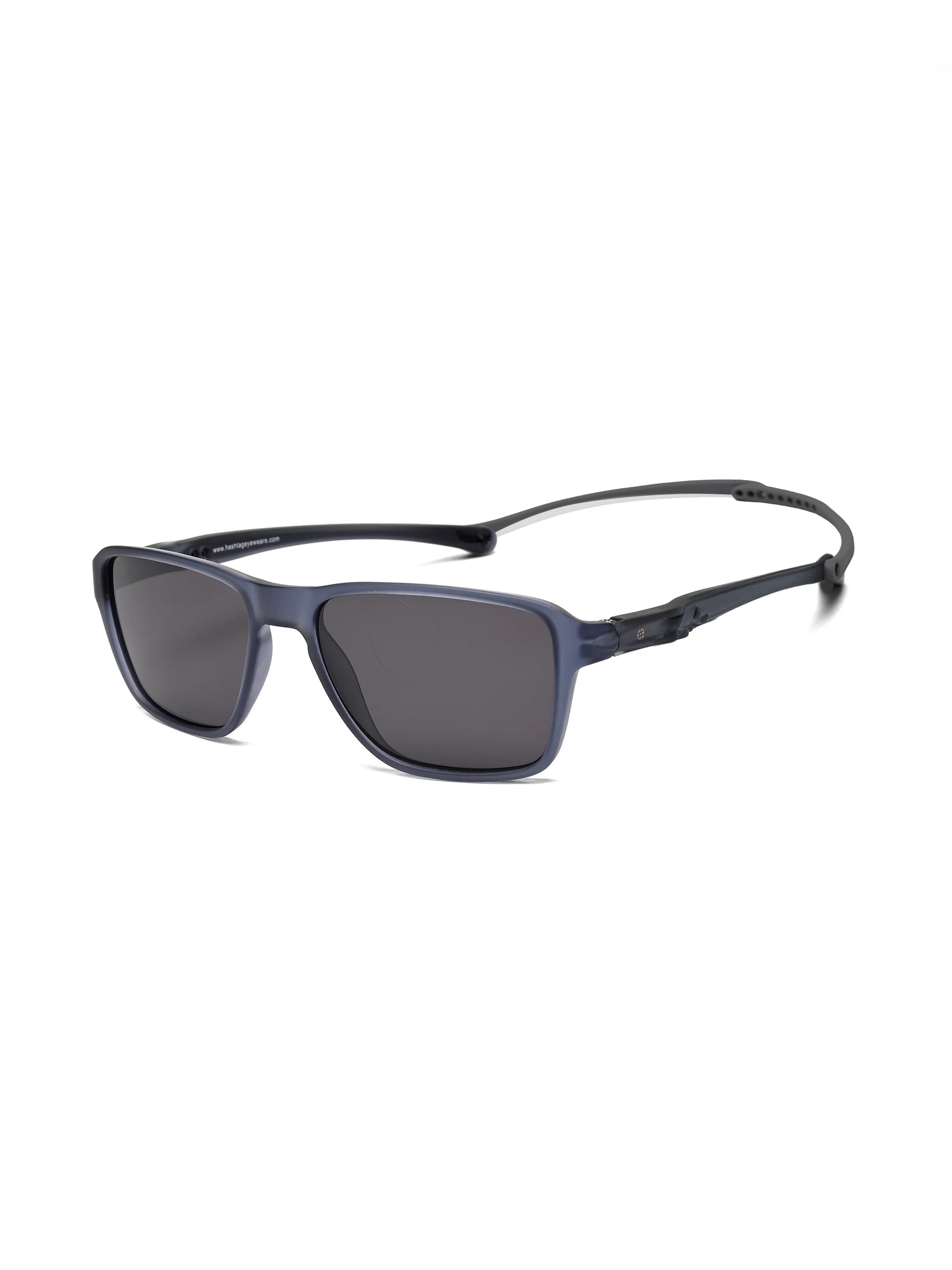 Rift | Dark Grey Large Full Rim RECTANGLE Sports for Men & Women [Polarized]