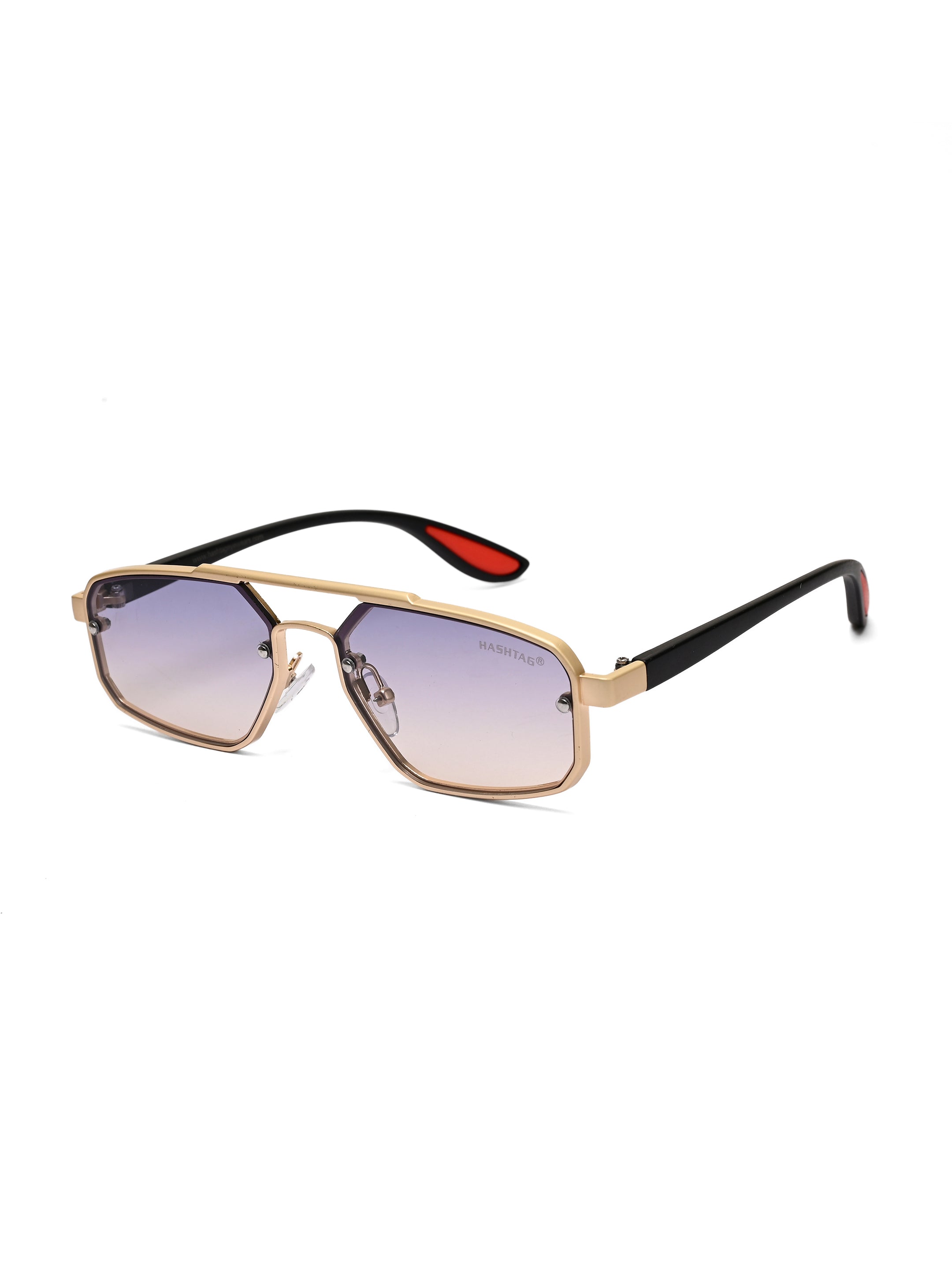 Shadron | Golden Medium Full Rim RECTANGLE Sunglasses for Men [UV-protected]