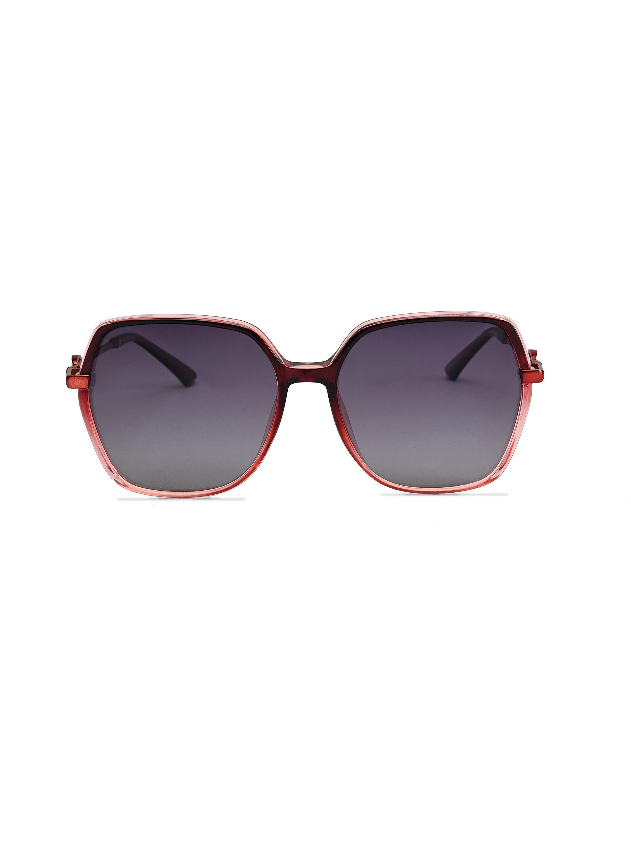Noxara | Gradient Red Large Full Rim Square Sunglasses for Women [Polarized]