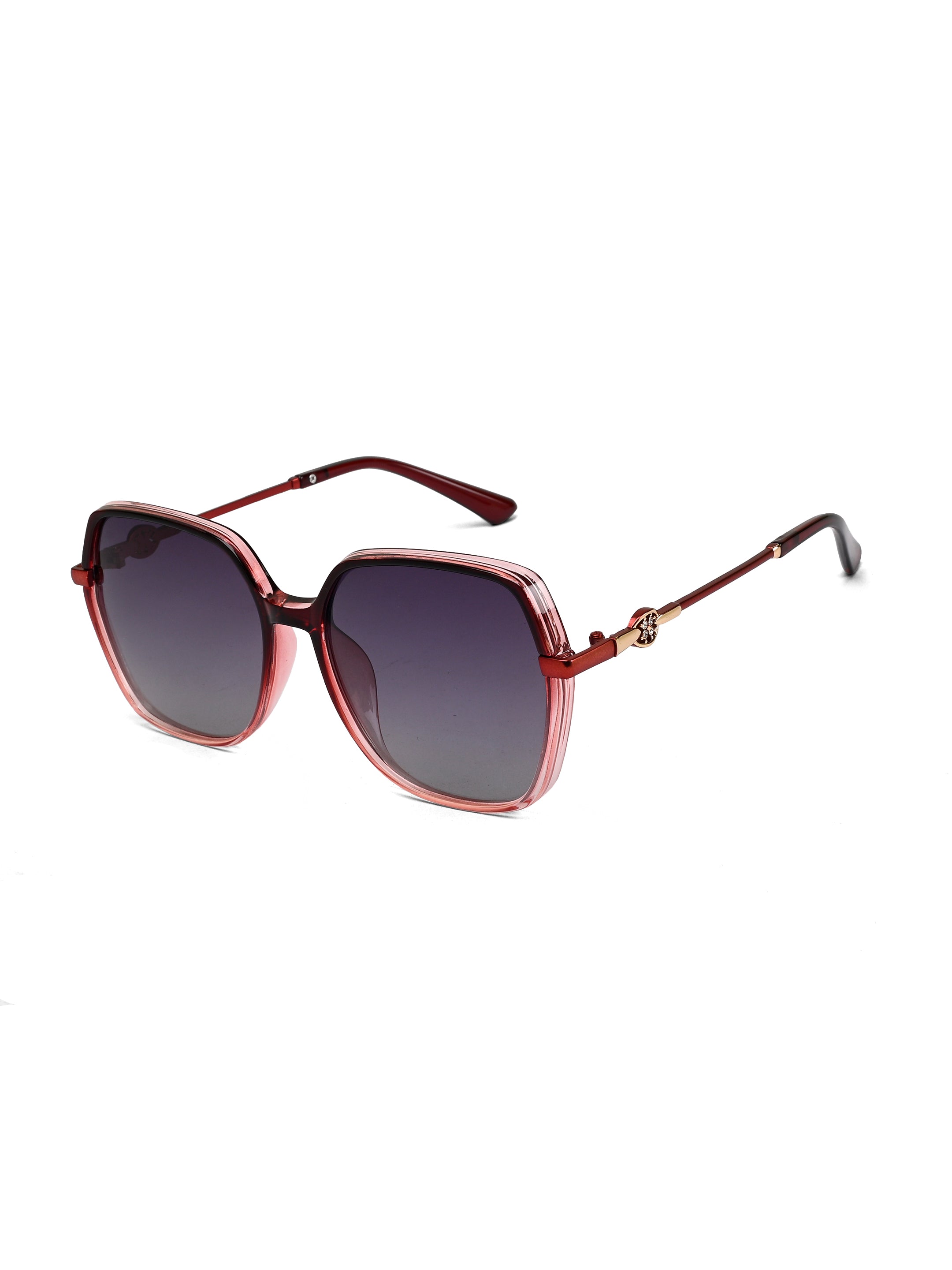 Noxara | Gradient Red Large Full Rim Square Sunglasses for Women [Polarized]