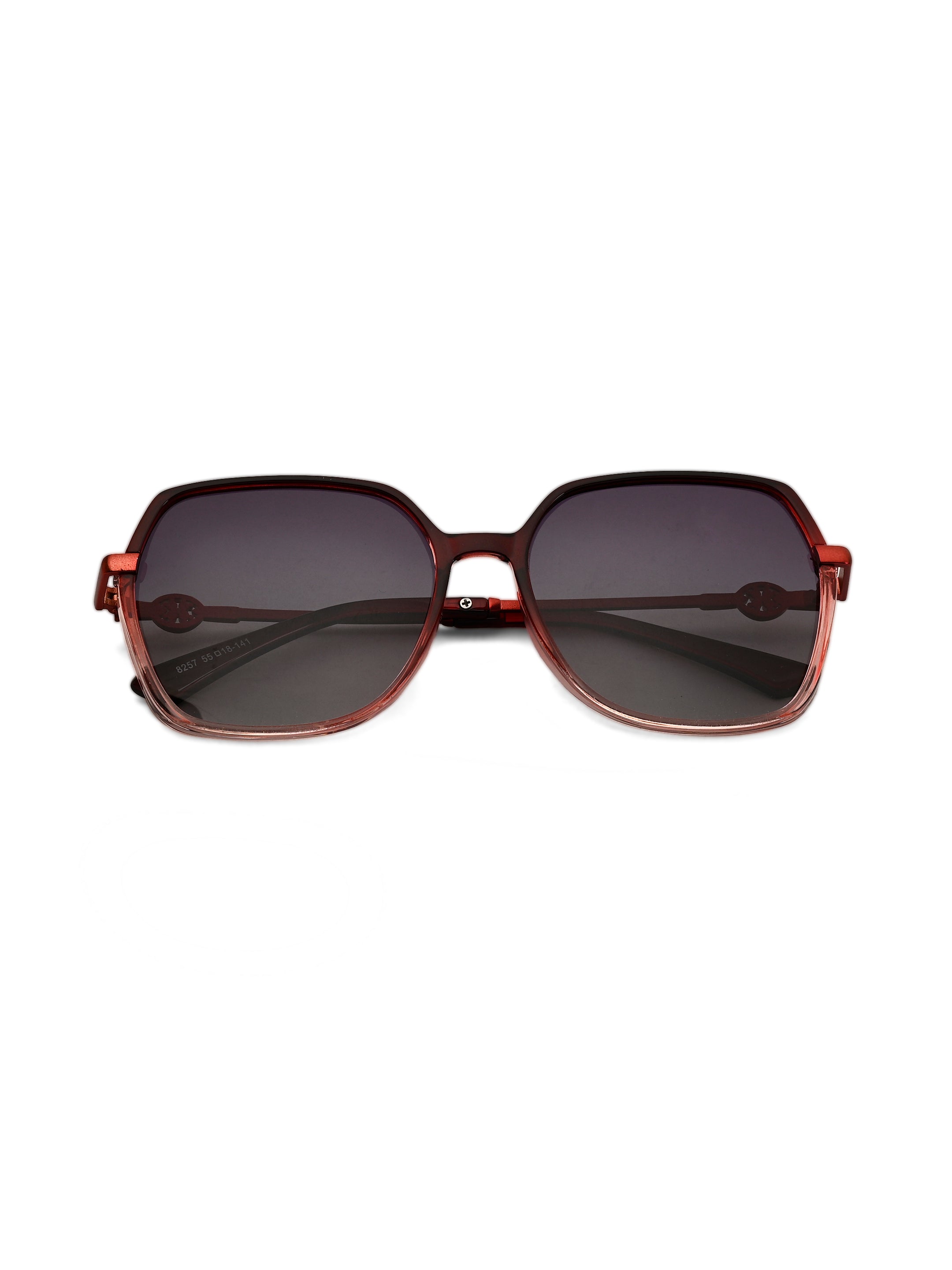 Noxara | Gradient Red Large Full Rim Square Sunglasses for Women [Polarized]